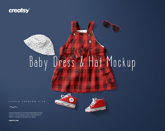 Baby Dress 7 Hat Mockup Set Little Fashion Baby Dress 7 Hat Mockup Set Little Fashion