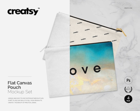 Download Free Flat Canvas Pouch Mockup Set Cosmetic Bag Mockup Make Psd Best Free Psd Mockup Design Collection Design Psd Mockup For Icon Download