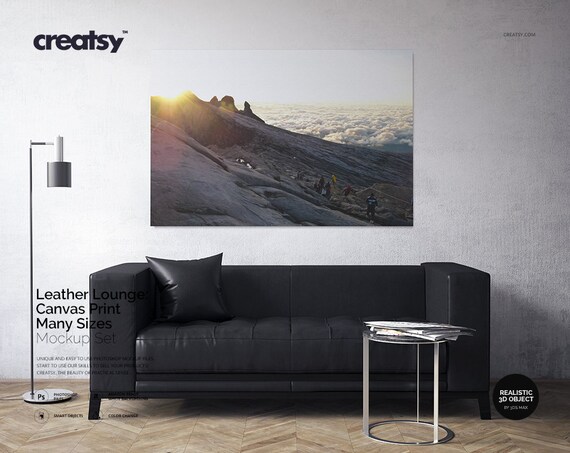 Leather Lounge Canvas Print Many Sizes Mockup Set Canvas Leather Lounge Canvas Print Many Sizes Mockup Set Canvas