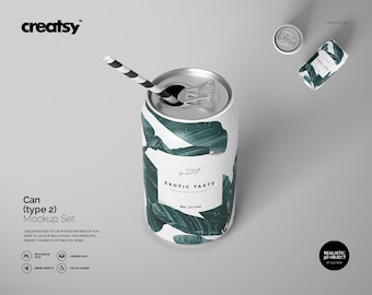 Download Free Can Mockup Set (type 1), Can Tempalte, Custom Soda Can, Personalized Can, Can Label Mockup, Personalized Lablel PSD Template