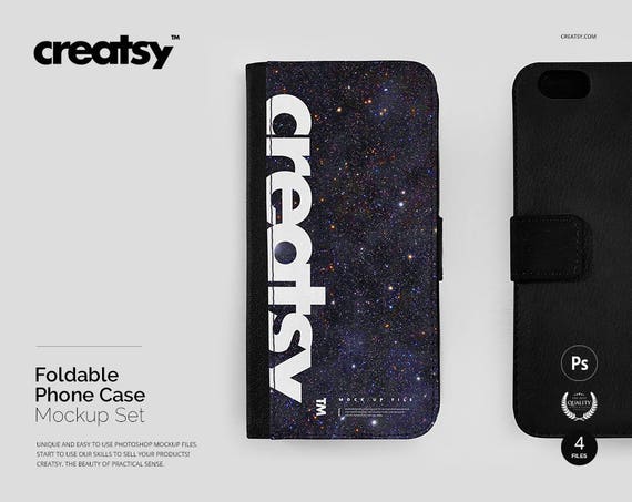 Foldable Phone Case Mockup Set Phone Case Tempalte Custom