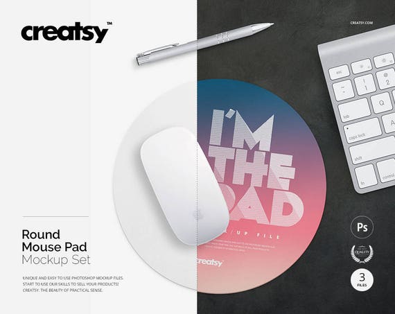 Round Mouse Pad Mockup Set On Wood Background Mouse Round Mouse Pad Mockup Set On Wood Background Mouse