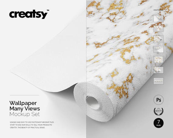 Wallpaper Mockup Set Wallcoverings Mockup Bundle Walpaper Template On