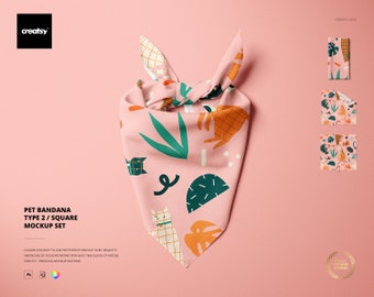 Pet Bandana Mockup Set (type 2)