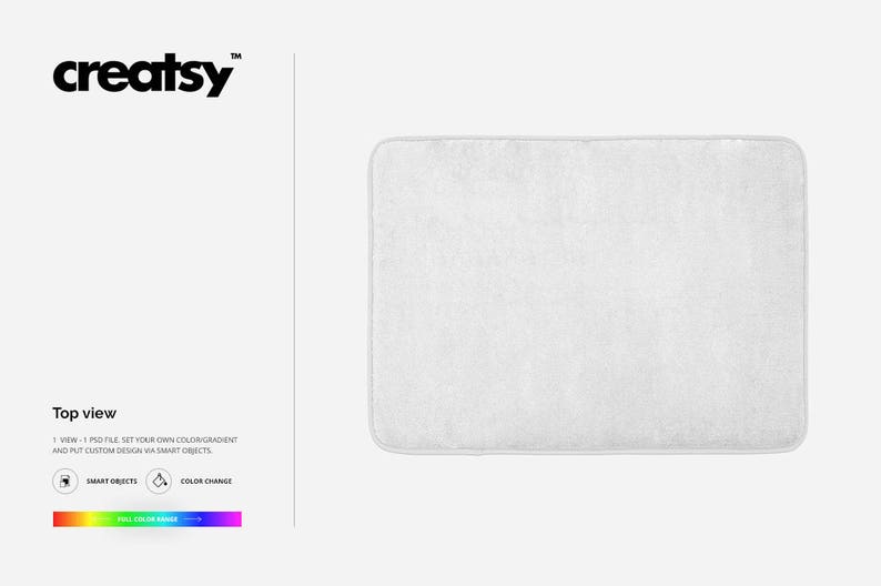 Download Plush Bath Rug Mockup Bathroom Mat template Rectangle rug | Etsy