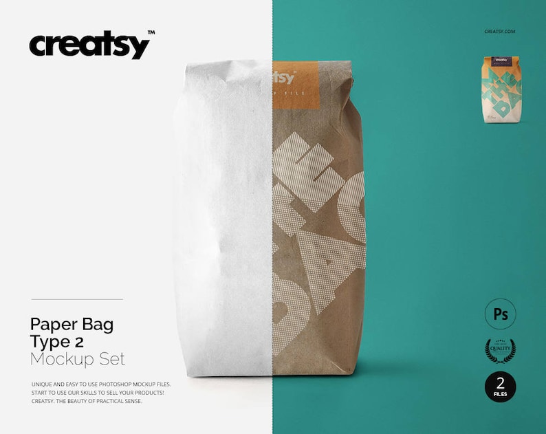 Download Paper Bag Mockup Set Coffee Bag Template Kraft Bag Flour ...