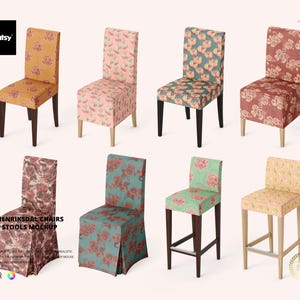 Ikea Henriksdal Chairs & Bar Stools Mockup Set