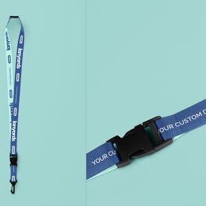 Polyester Lanyard Mockup Set Neck Strap Breakaway Buckle Metal Clip Editable PSD Files image 6