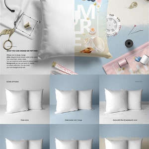 Fabric Factory vol.3: Polyester Throw Pillow Mockup Set, Custom Pillows, cover Template, Pillow In Hands Template, Personalized Pillow, PSD image 3