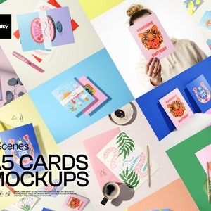 A5 Karten Mockup Set