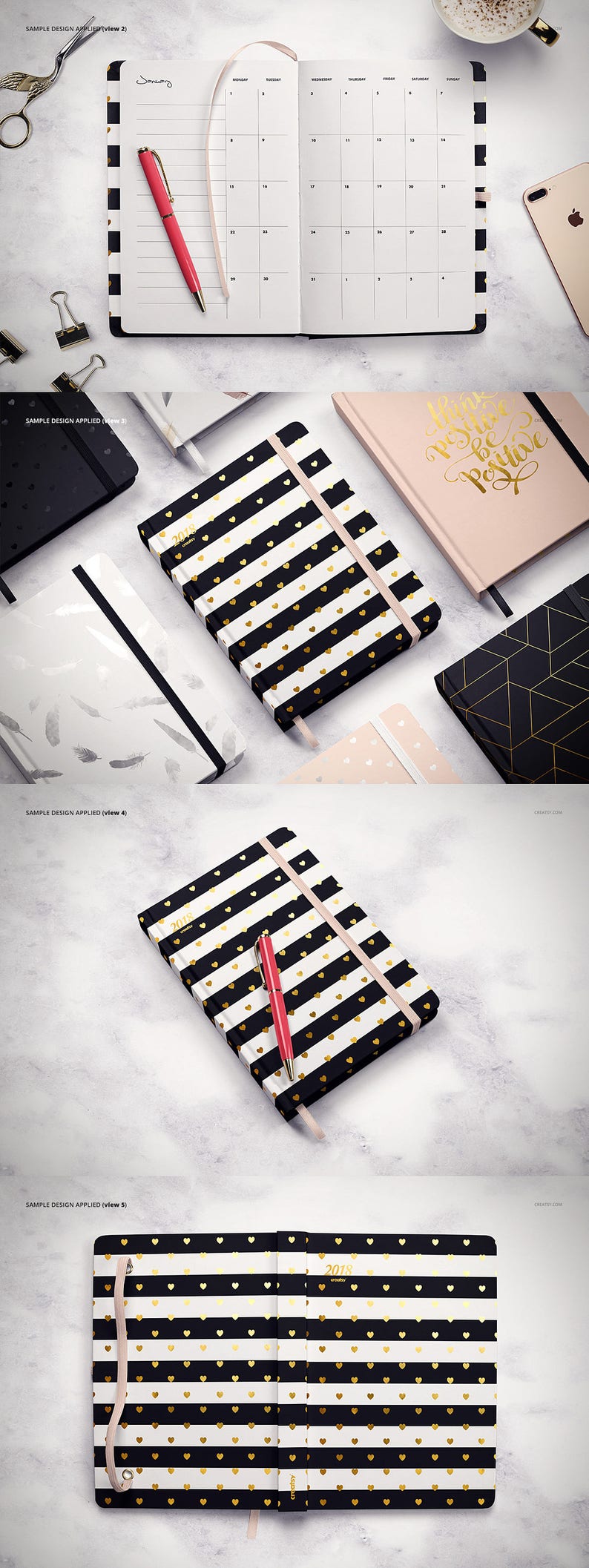 Download Planner Mockup Set Notebook Mockup Set Many Views Rubber ...