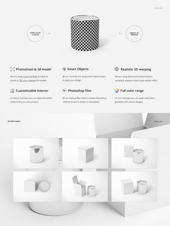 Candle And Box Mockup Set V 3 Metallic Candle Tempalte Box Etsy