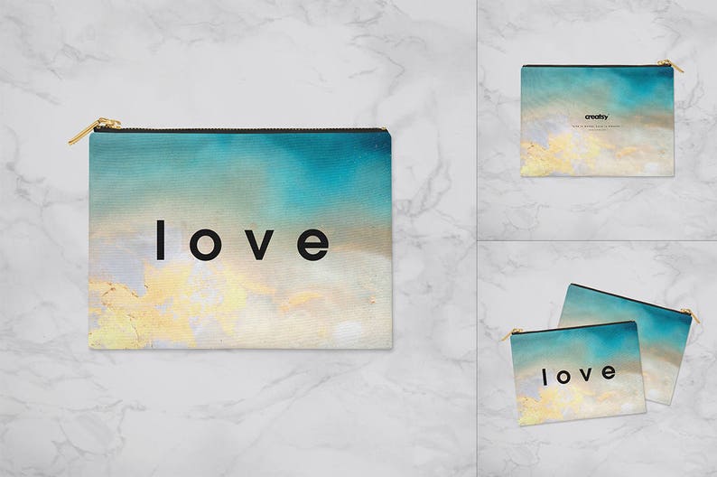 Download Flat Canvas Pouch Mockup Set Cosmetic Bag Mockup Make up | Etsy