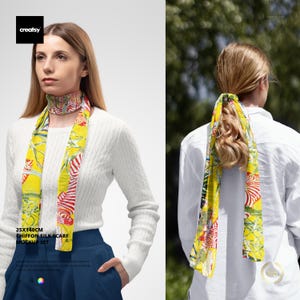 25 x 140 cm Chiffon Seidenschal Mockup Set