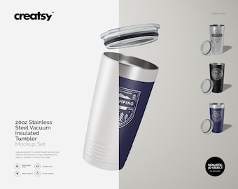 20 Unzen Edelstahl vakuumisolierte Becher Mockup Set, Becher Vorlage