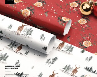 Wrapping Paper Rolls Mockup