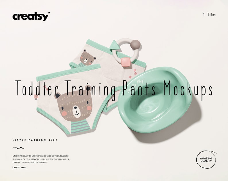 Toddler Training Pants Mockup Set image 1