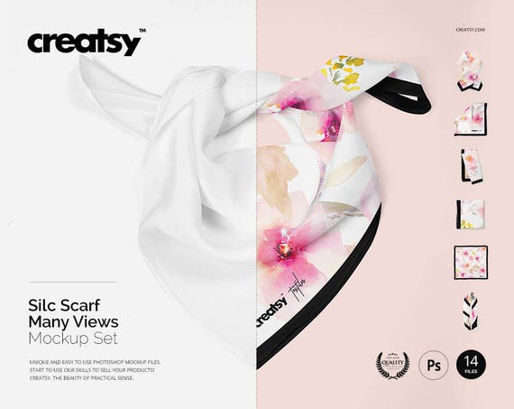 Download Silk Scarf Mockup Bundle Neck Scarf Mockup Scarf Set 2 Etsy