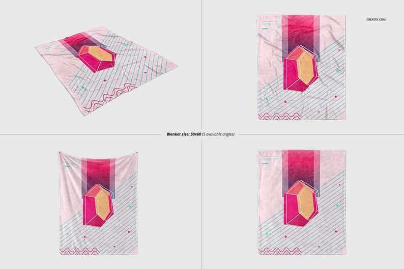 Download Fuzzy Blanket Mockup Set Blanket Template Custom Blanket | Etsy