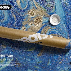 Maqueta de tubo de correo, caja de embalaje de tubo de papel, cartón, plantilla de tubo kraft, tubo rígido para envío de documentos, embalaje