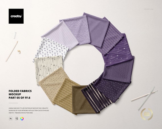 Download Folded Fabrics Mockup Part 05 Of Fabric Factory V 6 Etsy