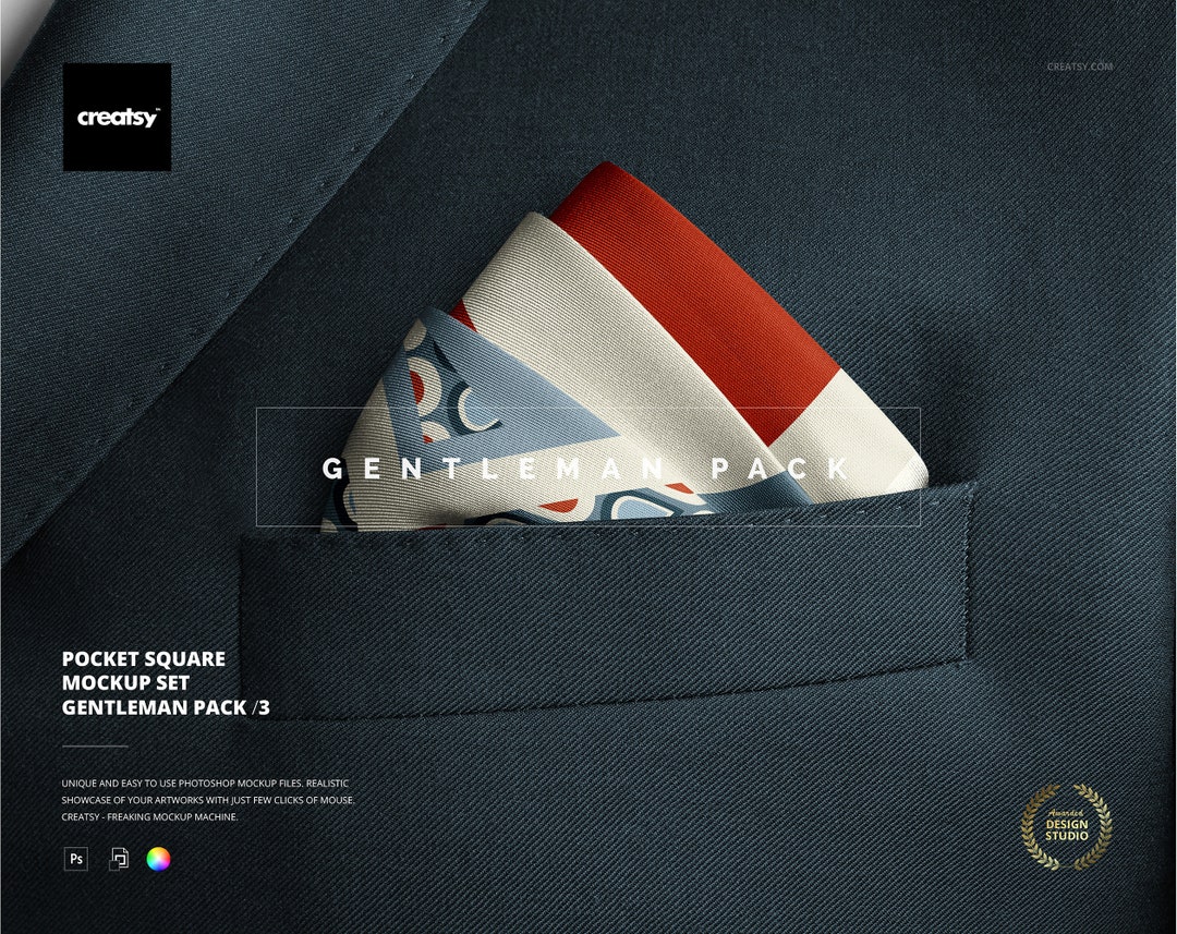 Pocket Square Mockup Set gentleman Pack /3 Etsy