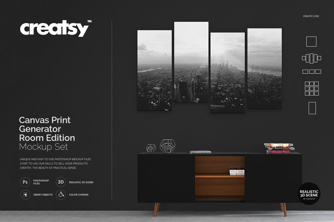Download Canvas Print Generator Room Edition Mockup Set Etsy