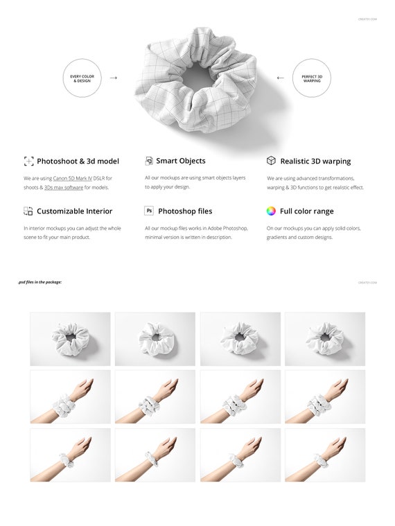 Download Hair Scrunchie Mockup Set Etsy