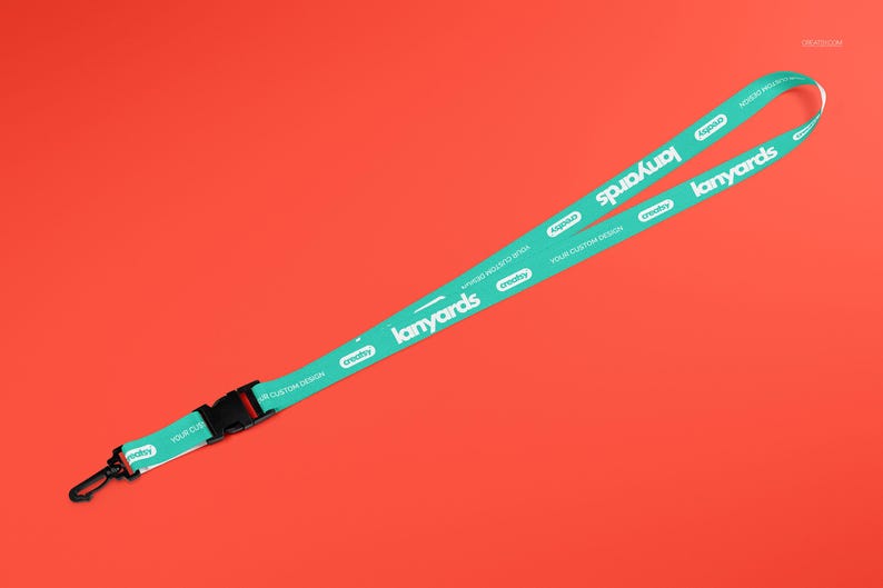 Polyester Lanyard Mockup Set Neck Strap Breakaway Buckle Metal Clip Editable PSD Files image 10