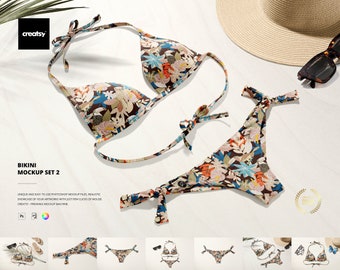 Side-Tie Bikini Mockup Set 2
