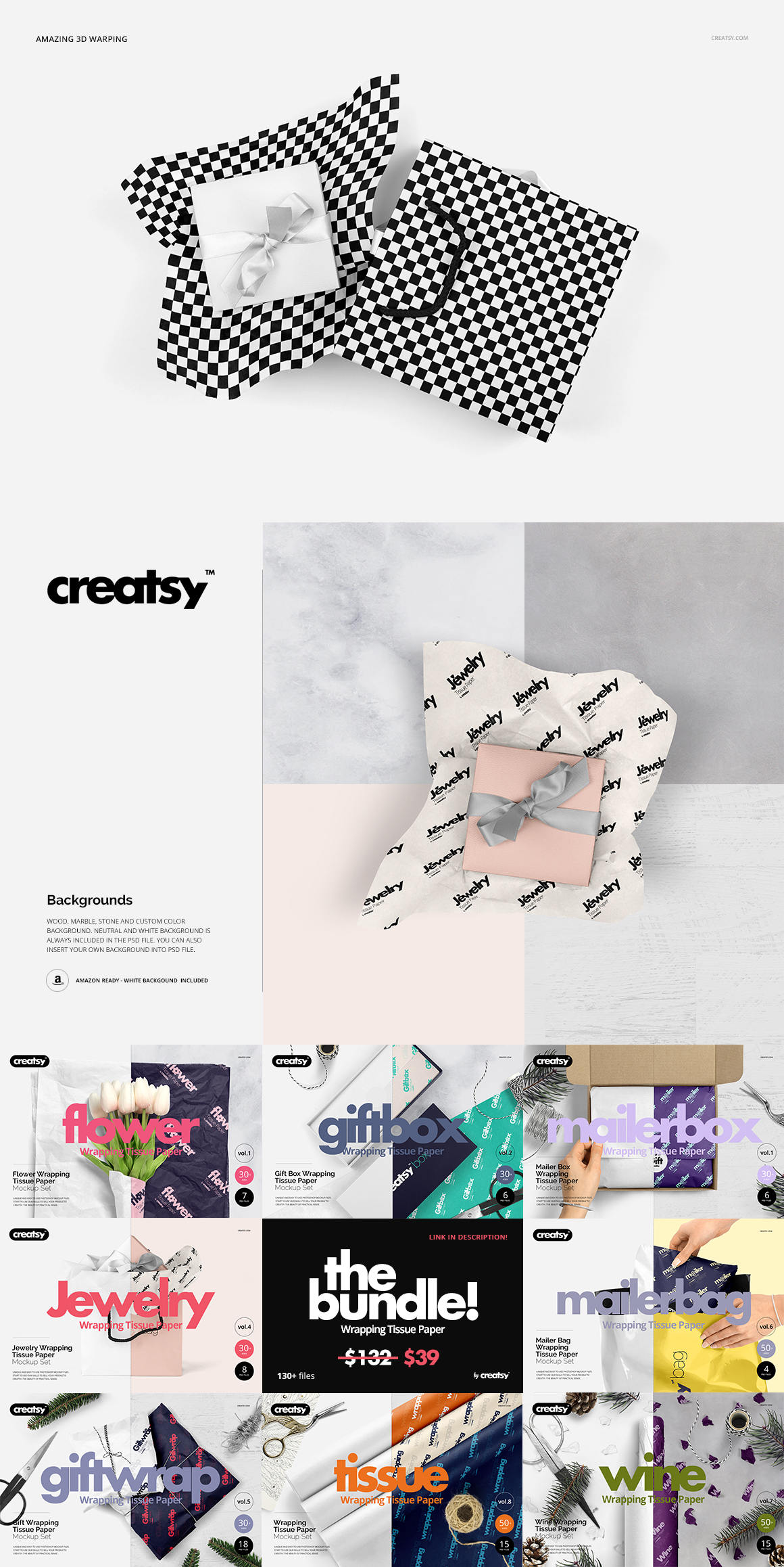 Jewelry Wrapping Tissue Paper Mockup Set Giftwrap Gift Bag Etsy