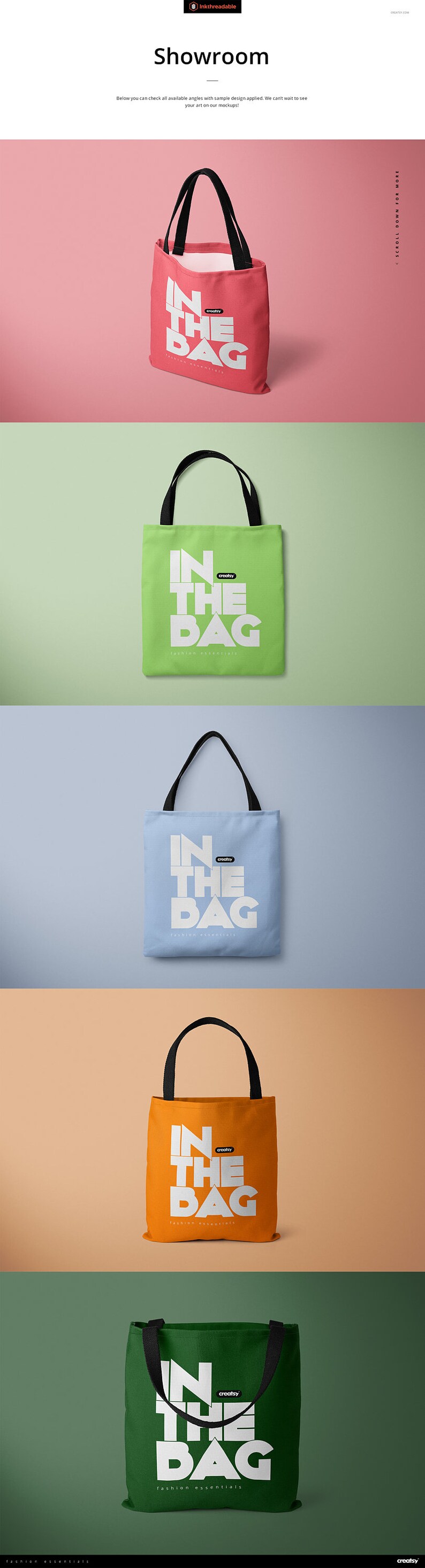 Download Polyester Tote Bag Mockup Set | Etsy