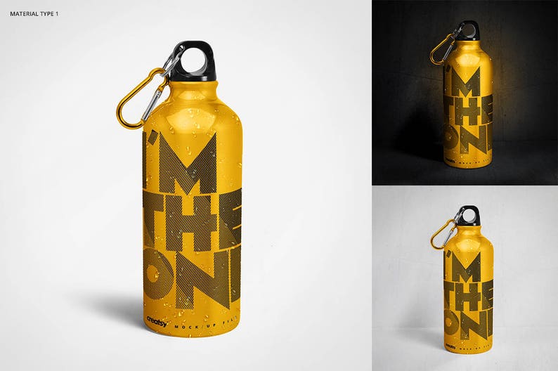 Download Aluminum Water Bottle Mockup Set Sport Bottles Mockup ...