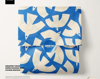 Opakowanie z papieru chusteczkowego z makietą naklejek