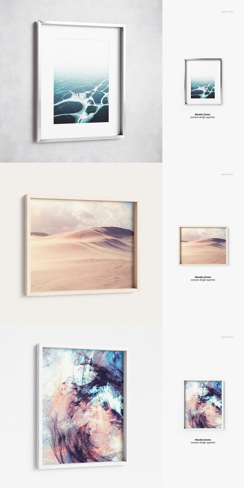 Download Picture Deep Frame Mockup Set Thin Wood frame Box Frame | Etsy