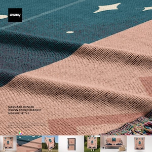 Zestaw makiet koców żakardowych z frędzlami, wersja 3