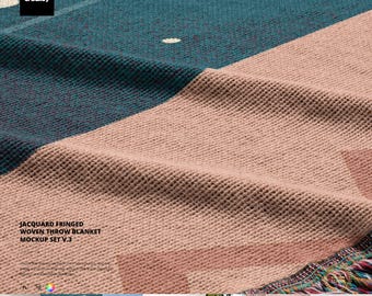 Maqueta de manta tejida con flecos de jacquard (v.3)