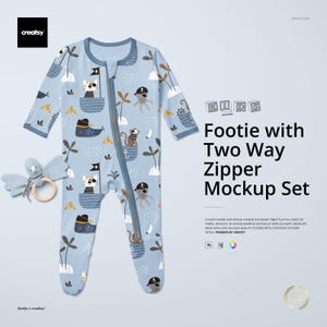 Footie mit Zipper Mockup Set