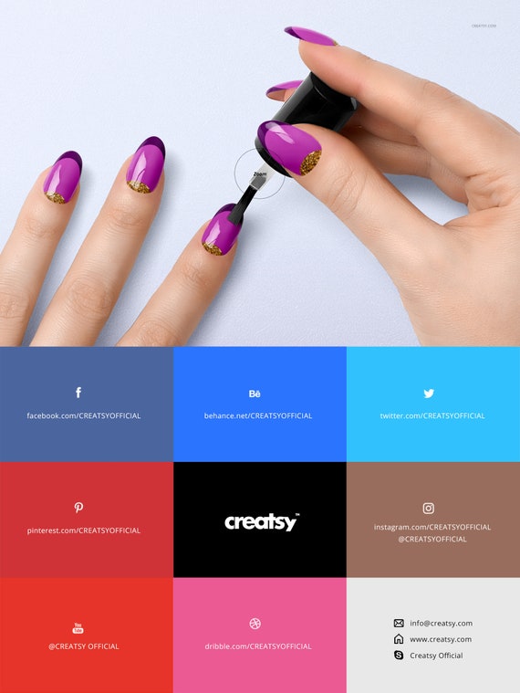 Nails Mockup Set Nails Art Template Hand Nails Feet Nails Etsy