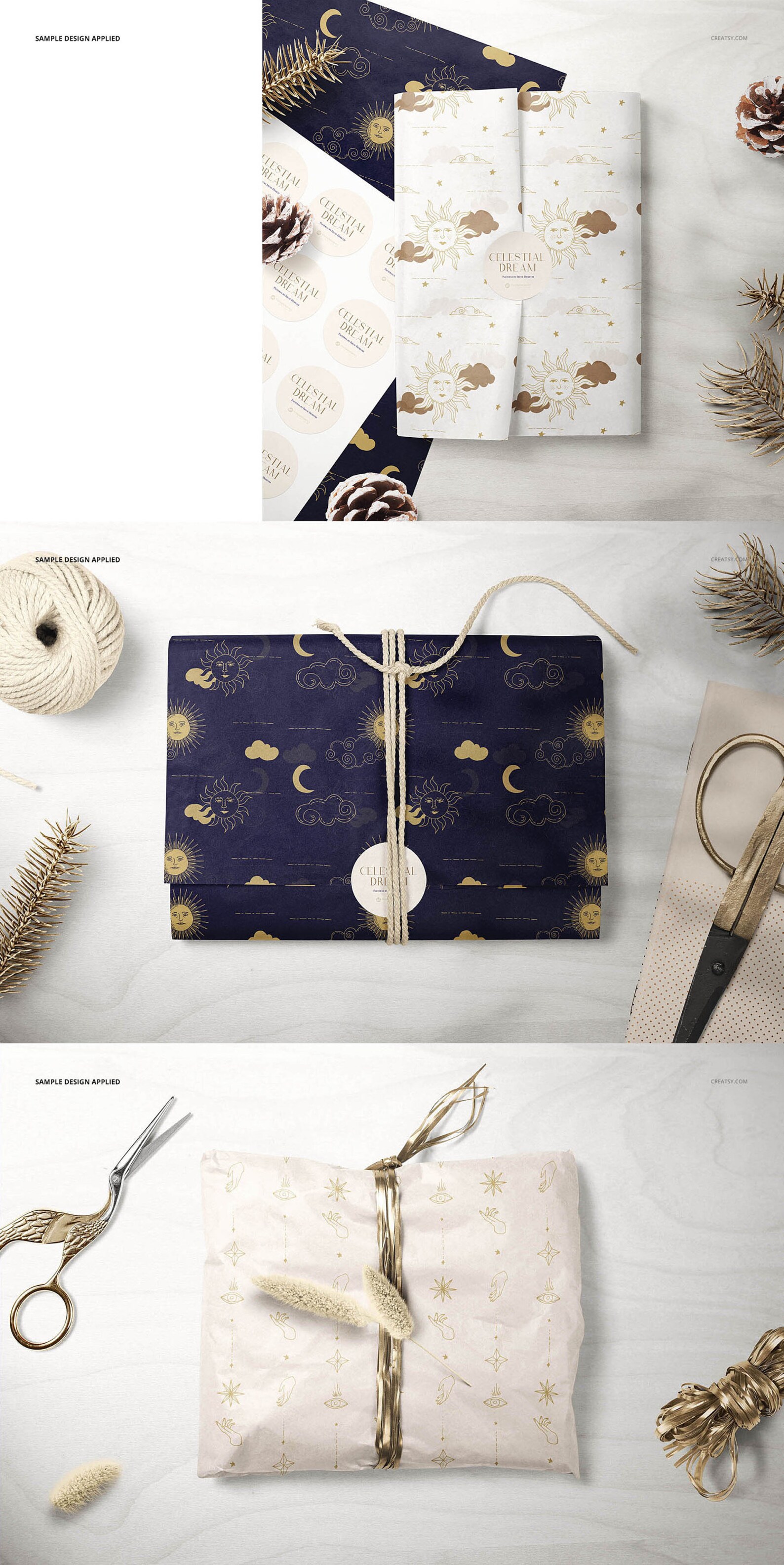 Gifts Wrapping Tissue Paper Mockup Set Custom Wrap Paper Etsy