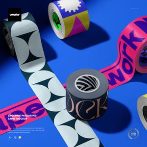 Crossing Packaging Tapes Mockup