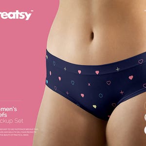 Women&#39;s Briefs Mockup Set, Womans Panties, Underwear Mockup, Customized Briefs, Custom Pants, Woman Underwear, Personalized Digital PSD File