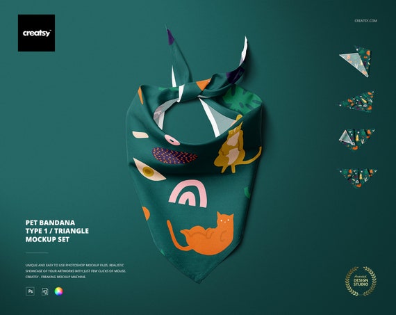 Download Pet Bandana Mockup Set Type 1 Etsy