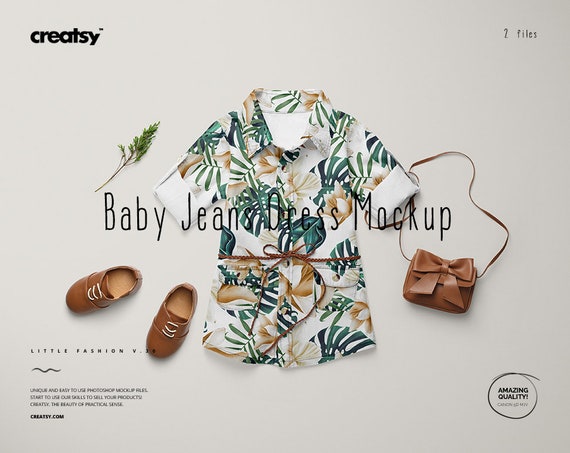 Baby Jeans Dress Mockup Set Little Fashion Series Vol 30 Etsy