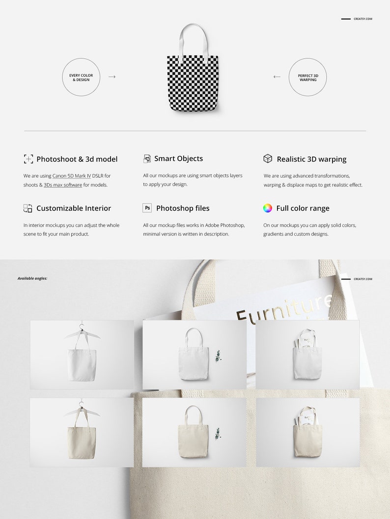 Download Los Angeles Apparel E549 Tote Bag Mockup Set Bag Tempalte ...