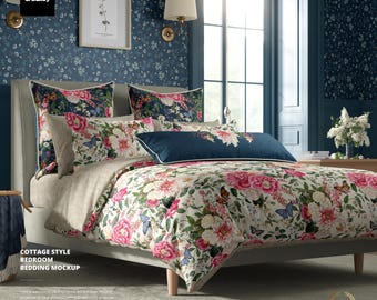 Modello di biancheria da letto in stile cottage