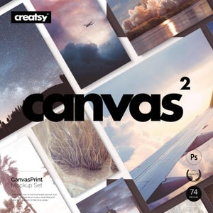 Canvas Print Wall Art PSD Mockup Set with 78 Files in 39 Sizes