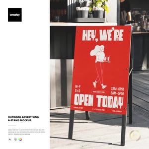 Outdoor Advertising A-Stand Mockup