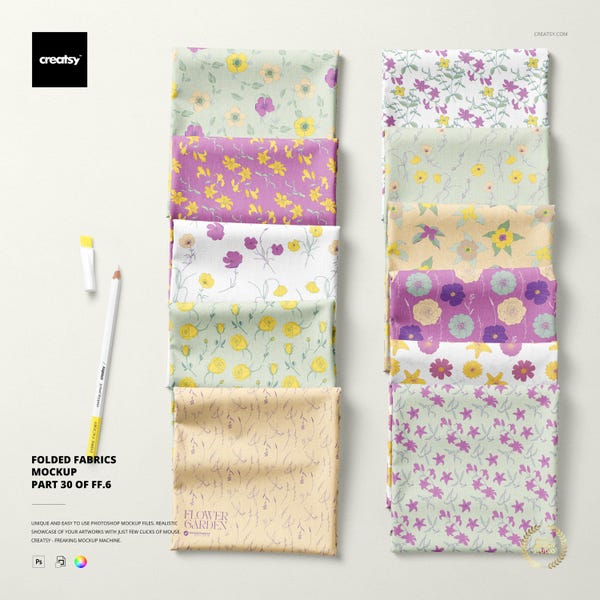 Folded Fabrics Mockup (Part 30 of Fabric Factory v.6)