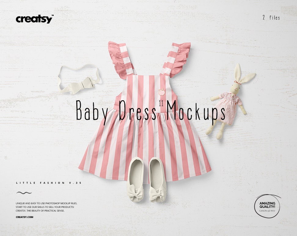 Baby Kleid Mockup Set 11 (Little Fashion Serie: VOL.35), Kleid Tempalte